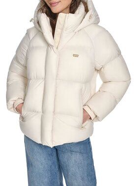 NEW Levi's Women's Puffer Jacket Cream Medium